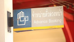 hotel tips-board showing advance booking